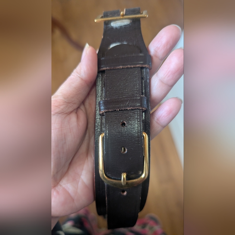 GENUINE Leather brown Belts with Gold Buckles - Picture 8 of 8